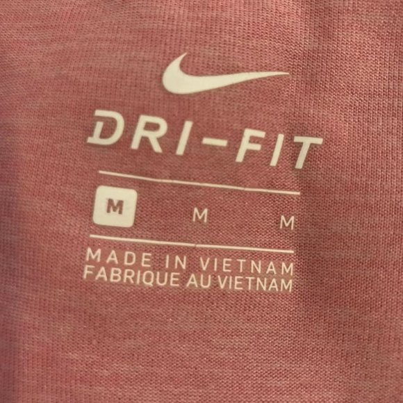 Nike Scoop Neck Dri-Fit Running Short Sleeve Top in Pink Size M - Picture 5 of 5